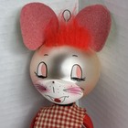 Vintage Blown Glass Mouse Ornament Hand-painted Mcm In Original Box  rare Find