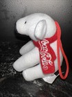 Coca Cola Polar Bear Christmas Ornament Plush Side Scarf Red Hanging Cord