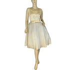 Women s Vintage 1960 s Ivory Sequin Full Skirt Party Dress Sz Smal