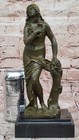 Greek Nymph Amalthea Semi Nude Sculpture Statue Bronze Figurine Signed Cesaro