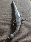 Vtg Flintlock Pistol  Silver Ornate Steampunk Pirate Prop Gothic Novelty