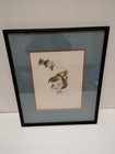 Vintage Original Pinocchio Jiminy Cricket Pencil Drawing Framed Disney Art