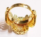 6 Of 18x13mm Shiny Gold Victorian Wide Flower Band Adjustable Ring Settings