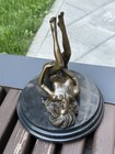 Bronze Woman Statue Lady Sculpture Marble Deco V Mavchi Rare Art Female Decor