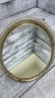 Vintage Oval Dresser Vanity Tray Mirror Hollywood Regency Design Gold Tone     