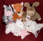 New Warmies Lot Of 5 Unicorn Fox Donkey Whale Zebra Nwt Microwavable Scented New