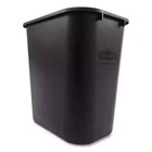 Rubbermaid Commercial Deskside Plastic Wastebasket Rectangular 7 Gal Black