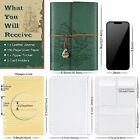 Leather Notebook Journal  Travel Journal With 2 Pockets  Vintage A5 Green