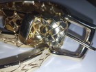Vintage 1980s Gold-color Braided Belt With Metal Woven Gold Metallic Design 