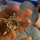 Vintage 1940s Five Point Star Clear Rhinestone Brooch pin