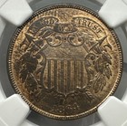 1864 Large Motto Two Cent Piece Ngc Ms63 Rb Red Brown