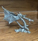 Rare 6  Rawcliffe Pewter Dragon 1166004 Vintage 1992  Red Eyes  7  X 4 1 2 