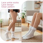 2 Pairs Ruffle Socks Women Ankle Lace Socks Cotton Turn-cuff Frilly Sock 