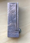 Vintage Jeweled Lipstick Case Holder Engraved  800 Silver W Mirror 3 4 X 2 Inch