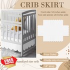 Hahafelt White Scalloped Crib Skirt 14  Drop Split Corners