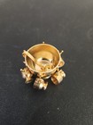 Miniature Brass Doll House Decor Punch Bowl With Ladle   6 Mini Cups 1 12 Scale