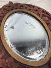Rare Unique Lovely Antique Carved Wood   Floral Hand Mirror 15  X 7 