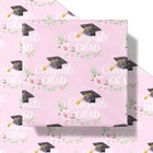 Graduation Wrapping Paper Roll For Girls  Mini Roll  Pink Floral Congrats Gra