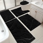 Bath Rug Set 5 Pcs Soft Bath Mat With Toilet Cover   U-shaped Contour Toilet Rug