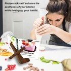 Cookbook Stand For Kitchen Counter Wooden Bible Recipe Book Holder Display Stand