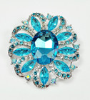 Large Light Blue Crystal Rhinestone Brooches Bridal Bouquet Brooch Woman s Gift