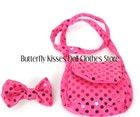 Doll Clothes Fits 18    American Girl  Hot Pink Sequin Dress-purse-bow 