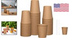 8 Oz Kraft Paper Hot Coffee Cups - Eco Friendly   Unbleached - 100 Pack