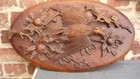 Antique Architectural Carved Wood Panel Bird And Flowers Art Wall Decor
