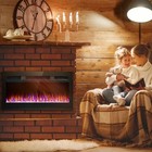 1500w Wall Mounted Electric Fireplace Remote Control Adjustable Power And Flames