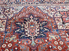 Auth   Antique Heriz Rug    Rare Christian Confluence  Mystical Art  Beauty 9x12