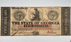 1862  5 State Of Georgia Milledgeville Civil War Era Obsolete Currency Bank Note