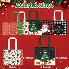 6 Pcs Christmas Canvas Tote Bags Reusable 13 46 X 11 88 Inches  Multicolored 