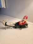 1940 Wind Up Celluloid Santa Claus On Sled 8 5    Occupied Japan Vintage Christmas