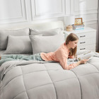 Ultra Soft 7-piece Grey Queen Comforter Set - Complete Bedding In A Bag