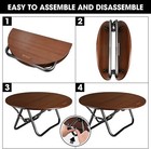 Villey Bamboo Round Folding Camping Table Halffold Portable Table Load 176 Lbs