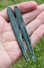 Omni Caeon 3 8    Nz M  ori Arahura Pounamu Greenstone Jade Cloak Pin Earrings