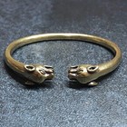 Brass Bangle Vintage Gold Panther Design Unisex Jewelry Free Size