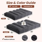 10  Futon Mattress Queen Size futons Sofa Couch Bed With Straps  Thick Cordur   