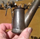 Antique Postburg Tin Miners Cap Lamp Teapot Oil Wick Mining Hat Light 1800s