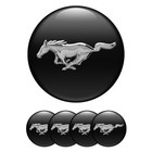 3d Domed Resin Rim Badge Stickers Set 4     Compatible With Mustang Style Caps