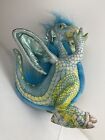 Vintage 1993 Applause Green Blue Mystical Dragon Fallon Plush Stuffed Animal