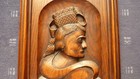 French Architectural 19th c Deep Carved Oak Wood Wall Panel Of Breton