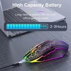 Wireless Usb Optical Mice Gaming Mouse 7 Color Led Backlit Rechargeable For Pc