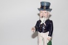 Vtg 11 X4 1 2 Cast Iron Mechanical Coin Bank Of Uncle Sam Works Well