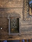 Antique Cast Iron Wall Box Stick Match Holder Wall Safe Matchbox  7  Tall