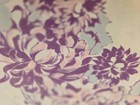 Vintage Cotton Tablecloth  Pink  Purple  46 x 50 