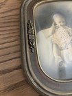 Antique 1900 Ornate Wooden Frame With Convex Glass