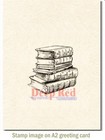 Deep Red Stamps Library Books Rubber Cling Stamp