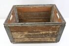 Vintage 1940 s 50 s Wood Crate  Steel Corners   Bottom  19 x13 x10   Long Beach 