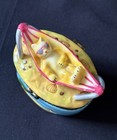 Porcelain Cat Trinket Box In Hammock Pink Sunglasses Beach Nautical Theme Hinged
